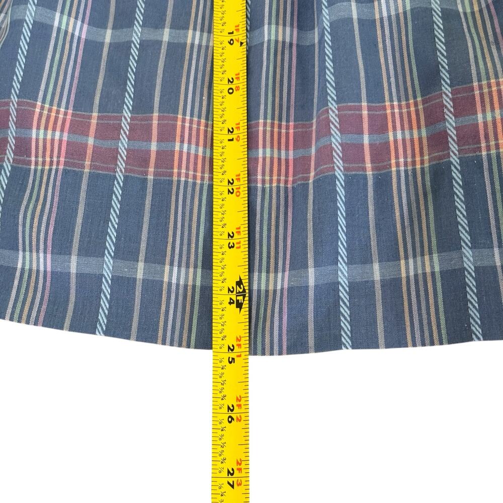 Vintage 90s Jayne Copeland Girls Plaid Dress Size 6 Eyelet Collar Blue Pink - Picture 11 of 11